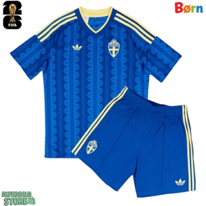 Sverige Replika Babytøj Udebanesæt Børn VM 2026 Kortærmet (+ Korte bukser)